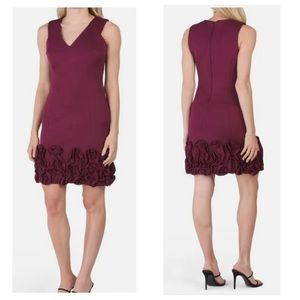 NWOT Donna Ricco Cupcake Hem Scuba Sheath Size 12 Maroon